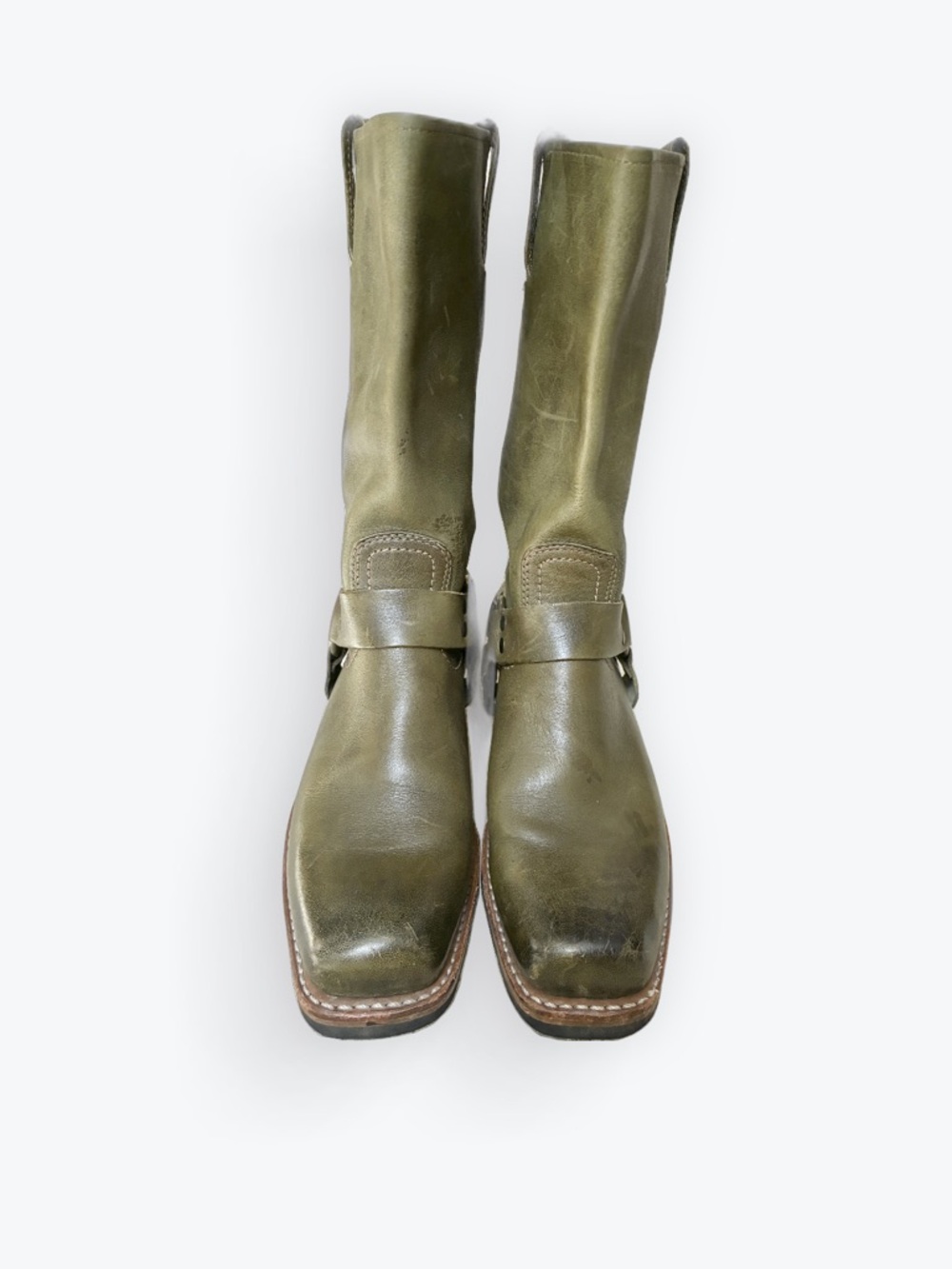 Frye Harness 12R Boots Rare Olive Green - Picture 2 of 12